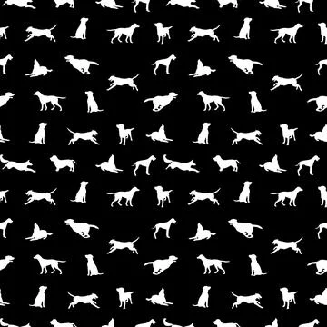 Seamless pattern of pet and owners holding or walking a dog, Barkitecture con Stock Illustration