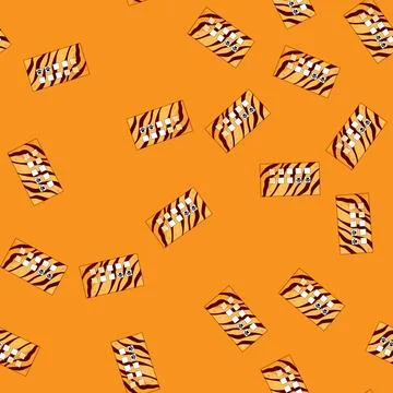Seamless pattern Pet animal loyalty card with paw prints Stock Illustration