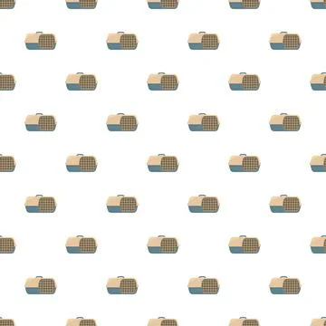 Seamless pattern of pet carriers for animal travel Stock Illustration