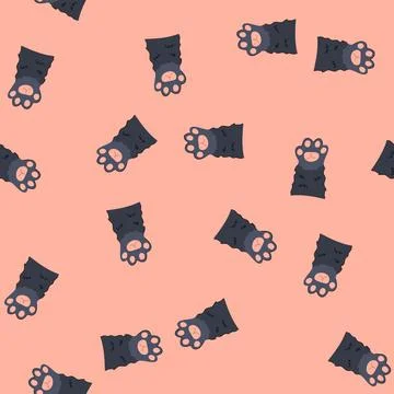 Seamless pattern pet cat paw cartoon vector Illustrazione stock