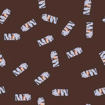 Seamless pattern pet cat paw cartoon vector Stock Illustration
