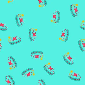 Seamless pattern pet collar featuring hearts for love and care 库存插图
