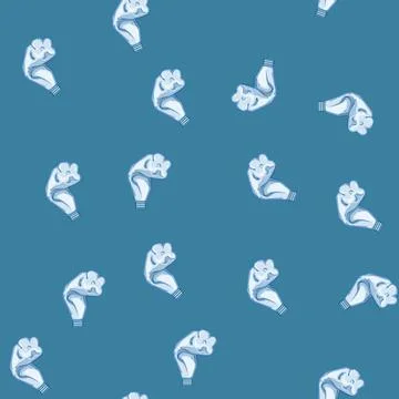 Seamless pattern pet crumpled plastic bottle cartoon vector 스톡 일러스트