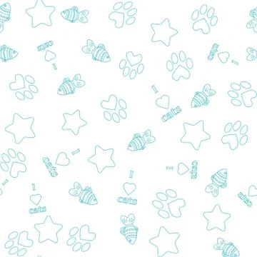 Seamless pattern with pet elements Stock Illustration