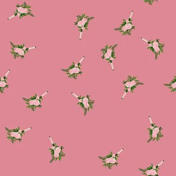 Seamless pattern petals bouquet wedding cartoon vector Stock Illustration