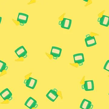 Seamless pattern petrol fuel can metal cartoon vector Stock Illustration