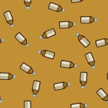 Seamless pattern pharmacy pill bottle cartoon vector Stock Illustration