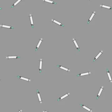 Seamless pattern pharmacy syringe cartoon vector Stock Illustration