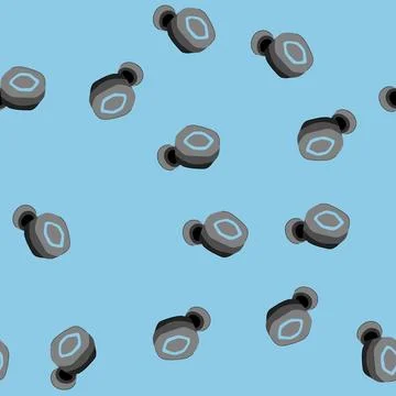 Seamless pattern phone wireless earphones cartoon vector Stock Illustration
