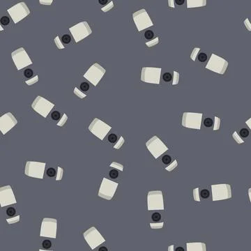 Seamless pattern photography table camera cartoon vector Stock Illustration