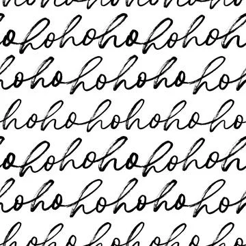 Seamless pattern with phrase ho ho ho. Stock Illustration