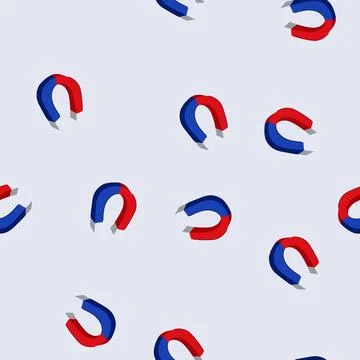 Seamless pattern physics magnet cartoon vector イラスト素材