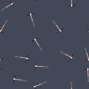 Seamless pattern pickax pickaxe cartoon vector Stock Illustration