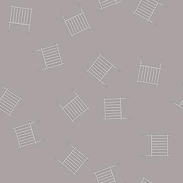 Seamless pattern picket white fence cartoon vector Ilustração Stock