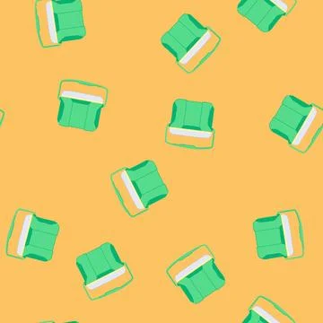 Seamless pattern picnic cooler box cartoon vector Stock Illustration
