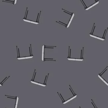 Seamless pattern picnic folding table cartoon vector Stock Illustration