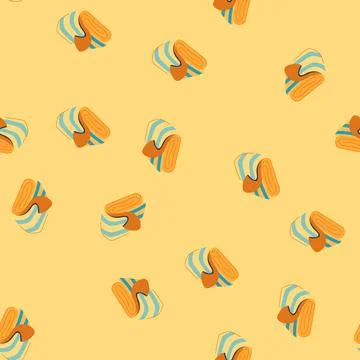 Seamless pattern picnic travel blanket cartoon vector 库存插图