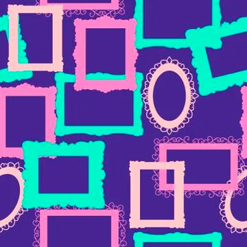 Seamless pattern picture frame 스톡 일러스트
