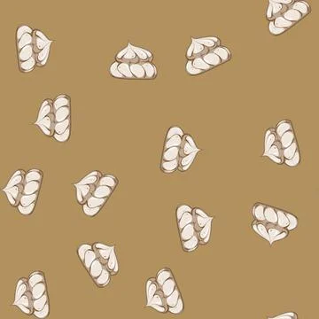 Seamless pattern pie meringue cartoon vector Stock Illustration