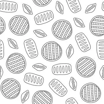 Seamless pattern with pies, buns. Illustrazione stock