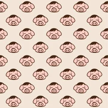 Seamless pattern pig pork bacon theme Ilustración de archivo