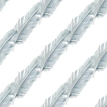 Seamless pattern with pigeon feathers Stock Illustration