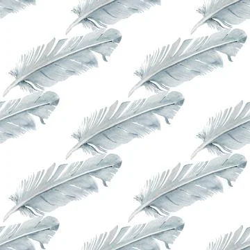 Seamless pattern with pigeon feathers Stock Illustration