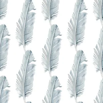 Seamless pattern with pigeon feathers Stock Illustration