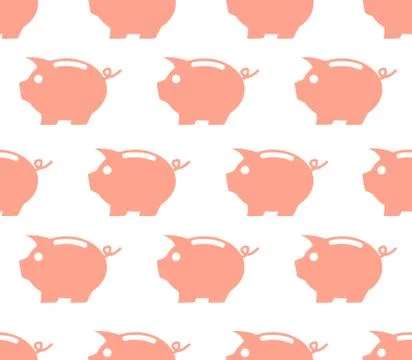 Seamless pattern with piggy bank Stock Illustration