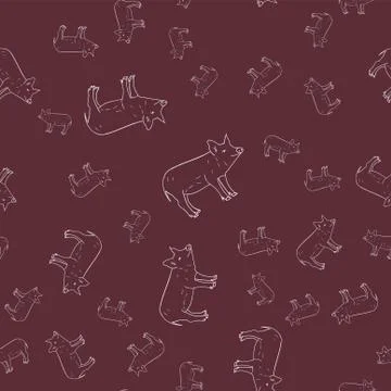 Seamless pattern of pigs. Stock Illustration