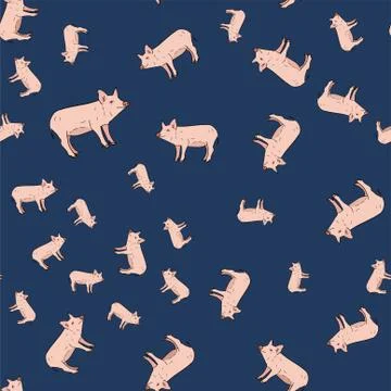 Seamless pattern of pigs. Stock Illustration