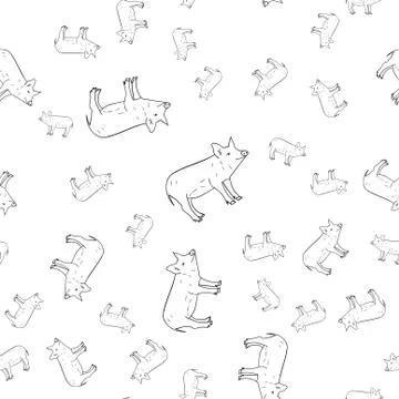 Seamless pattern of pigs. Stock Illustration