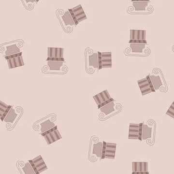 Seamless pattern pillar column ancient cartoon vector Stock Illustration