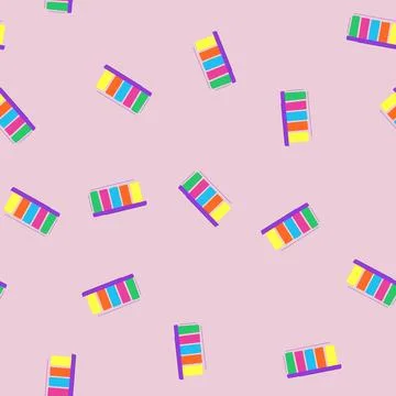 Seamless pattern pin note sticker cartoon vector 스톡 일러스트
