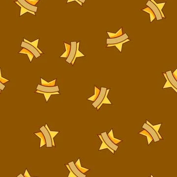 Seamless pattern pin star badge cartoon vector Illustrazione stock