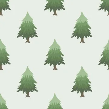 Seamless pattern of pine trees or fir trees. 스톡 일러스트
