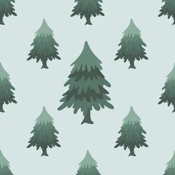 Seamless pattern of pine trees or fir trees. イラスト素材