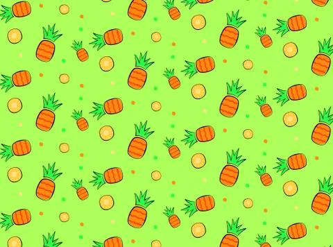 Seamless pattern pineaple summer season Stock Illustration