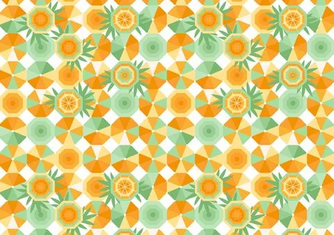 Seamless Pattern, Pineapple abstract with lines and geometric shapes, vecto.. Stock Illustration