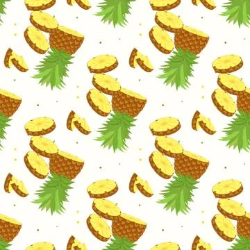 Seamless pattern. Pineapple background. Vector illustration. Perfect for invi Stock Illustration
