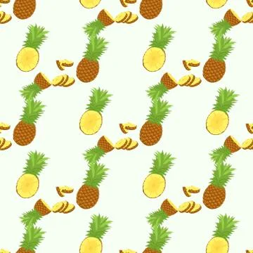 Seamless pattern. Pineapple background. Vector illustration. Perfect for invi Stock Illustration