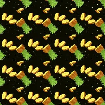 Seamless pattern. Pineapple background. Vector illustration. Perfect for invi Stock Illustration