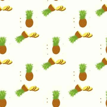 Seamless pattern. Pineapple background. Vector illustration. Perfect for invi Stock Illustration
