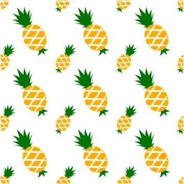Seamless pattern Pineapple fruit, vector illustration. Stock Illustration
