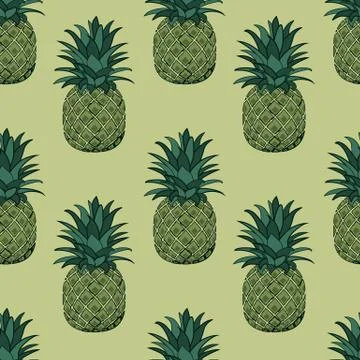 Seamless pattern of pineapple Stock Illustration