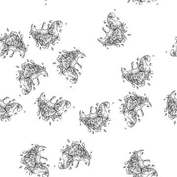 Seamless pattern pineapple juice splash sketch hand drawn Stock Illustration