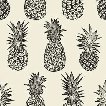 Seamless pattern with pineapples Illustrazione stock