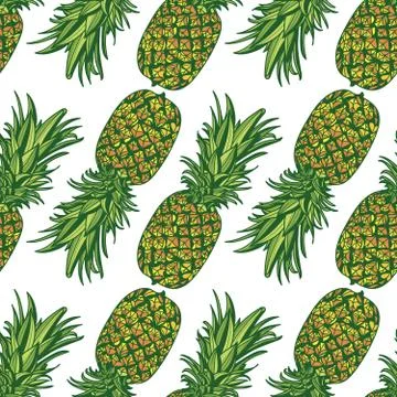 Seamless pattern with pineapples. Stock Illustration