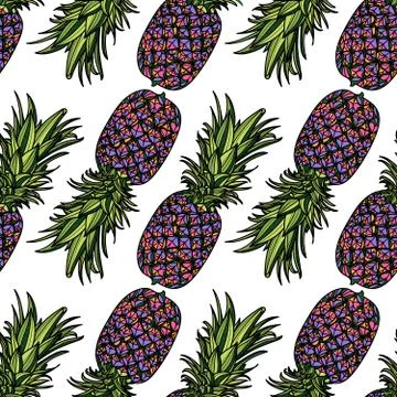 Seamless pattern with pineapples. Stock Illustration