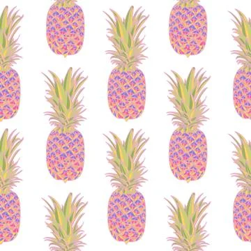 Seamless pattern with pineapples. Stock Illustration